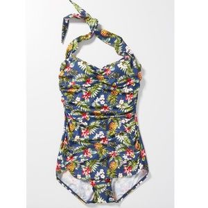 NWT Modcloth Esther Williams Navy Retro Swimsuit